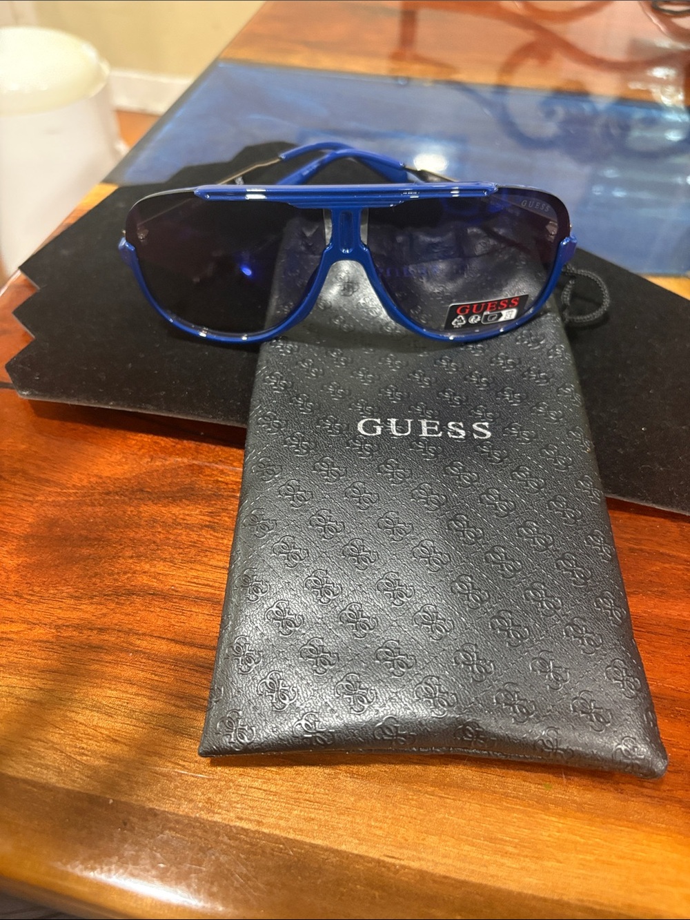 Guess Royal Blue Aviator Sunglasses